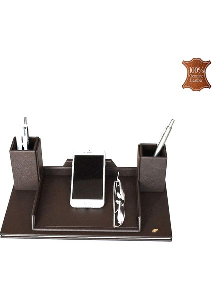 362-39 Hakiki Deri Masa Üstü Telefon ve Gözlük Tutucu Koyu Kahve modelleri