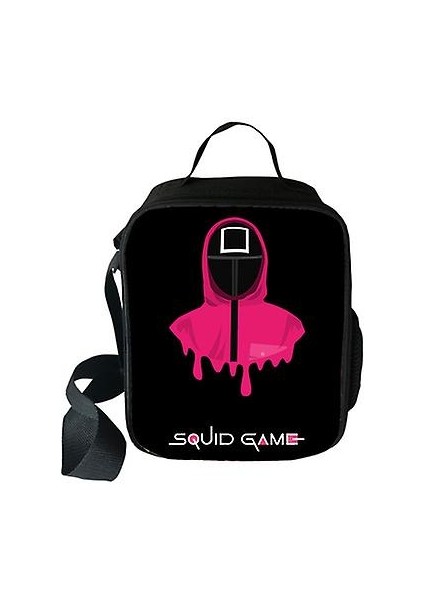 Squid Oyunu Çocuk Polyester Öğle Yemeği Çantası Yaratıcı Bento Çantası