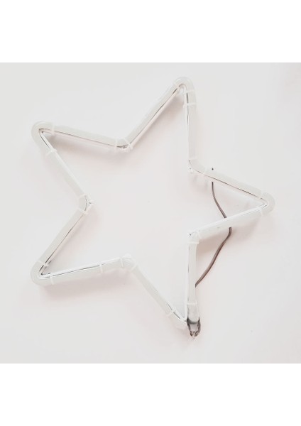 Neon Işıklı Yıldız Yılbaşı Süsü 220V Beyaz 28 cm