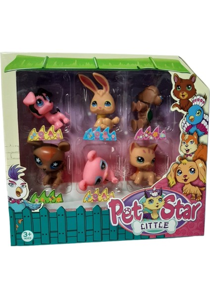 Little Pet Shop Neşeli Minişler 6'lı Miniş Ailesi Oyuncak Pet Star 6'lı Miniş Koleksiyonu