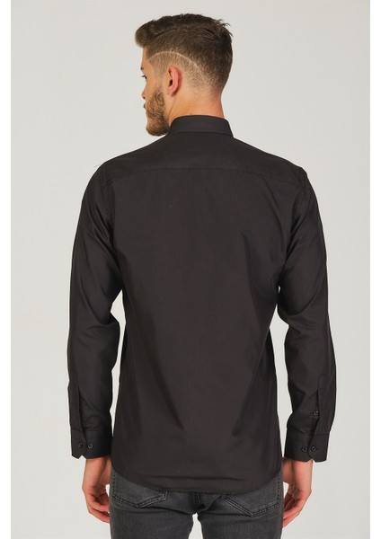 G725 Dewberry Erkek Gömlek-Koyu Siyah fiyatları