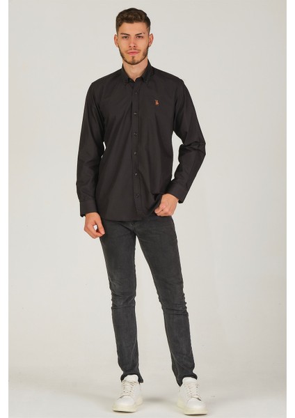 G725 Dewberry Erkek Gömlek-Koyu Siyah fırsatları