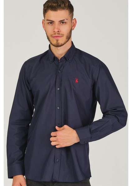 G725 Dewberry Erkek Gömlek-Koyu Lacivert modelleri