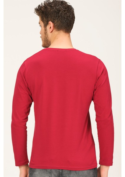 T8587 Dewberry V Yaka ErkekSweatshirt-Bordo fiyatları