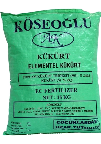 Elementel Kükürt 25KG