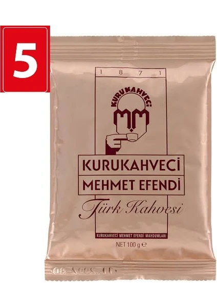 Kurukahveci Mehmet Efendi 5 Adet Türk Kahvesi 100gr