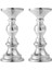 F Fityle 2x Demir Mumluklar, Vintage Sütun Mumluk Masa Centerpieces - Şamdanlarla Kullanım, Tealight, Mumlar Ev Yemek Odası Düğün Dekorasyonu - Gümüş 1