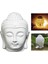 F Fityle Yaratıcı Buda Kafa Heykeli Uçucu Yağ Brülör Tealight Mum Difüzör Beyaz 4