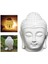 F Fityle Yaratıcı Buda Kafa Heykeli Uçucu Yağ Brülör Tealight Mum Difüzör Beyaz 5