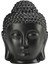 F Fityle Seramik Buda Kafa Heykeli Uçucu Yağ Brülör Tealight Tutucu Mum Tütsü Buhurluk Aromaterapi Meditasyon Yoga Ev Dekor Hediye - Siyah 2