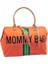 Babysi Mommy Bag Exclusive Tasarım Çizgili Kiremit Anne Bebek Bakım ve Kadın Çantası 1