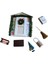 Dollhouse Noel Kapı Noel Ağacı Peri Bahçe Şenlikli Ev Dekor 1/12 Hafif Ahşap 1