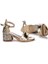 Kiko 768 Ayna Çam Günlük Kız Çocuk 3 cm Topuk Sandalet Ayakkabı Altın 1