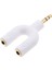 Stereo Ses Splitter Kulaklık 2 Yollu Adaptör Anahtarlık Beyaz (Yurt Dışından) 4