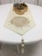 Runnervelvet Kristal Taşlı ve Gül Baskılı Kadife Kumaş Krem/Bej Runner 40*160 cm - 392 2