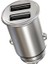 C8-A01 Mini Çinko Alaşımlı Çift USB Araç Şarj Cihazı-Gümüş (Yurt Dışından) 1