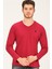 T8587 Dewberry V Yaka ErkekSweatshirt-Bordo 1