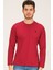 T8588 Dewberry Bisiklet Yaka ErkekSweatshirt-Bordo 3