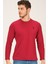 T8588 Dewberry Bisiklet Yaka ErkekSweatshirt-Bordo 4