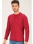 T8588 Dewberry Bisiklet Yaka ErkekSweatshirt-Bordo 5