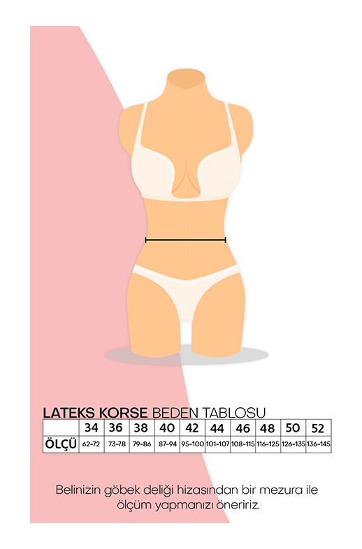 Alwaysfit ELEGANCE KORSE Askılı Çelik Balenli Inceltici Sıkılaştırıcı Doğum Sonrası Latex Korse Bel ve Göbek Lateks Lohusa Korsesi görsel 6