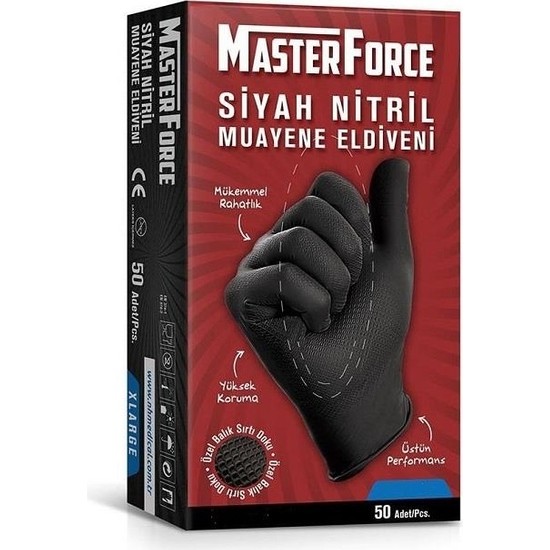 Masterforce Master Force Siyah Nitril Eldiven 50 Adet