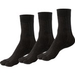 Bonny Silver Mantar Önleyici Parmaklı Soket Erkek Siyah Gümüş Çorap 3'lü Paket