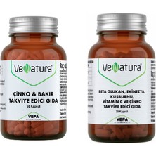 Vefa Çinko & Bakır Takviye Edici Gıda 60 Kapsül + Venatura Beta Glukan 30 Kapsül