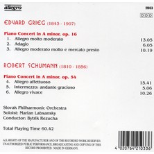 Tuna Müzik CD - Edvard Grieg Robert Schumann Piano Concerts