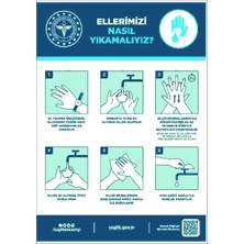Burada Reklam ve Medikal Ellerimizi Nasıl Yıkamalıyız 29X21 A4 cm Tabela ve Folyo Baskı Altına Dekota Sert Zemin