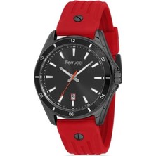 Ferrucci FC 0721 13053TS.03 Kırmızı Silikon Kordon Erkek Kol Saati