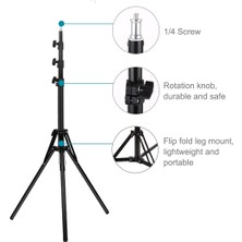 Puluzpuluz Ters Katlanabilir 4 Bölmeli 1.8M Yükseklik Tripod Montajı Siyah (Yurt Dışından)