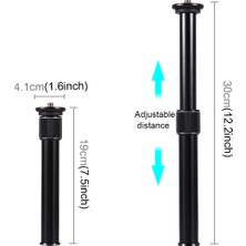 Puluzpuluz Ayarlanabilir Tripod Montajlı Monopod Uzatma Çubuğu Siyah (Yurt Dışından)