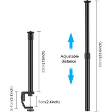 Puluzpuluz C Kelepçe Montajlı Işık Standı Uzatma Çubuğu Siyah (Yurt Dışından)