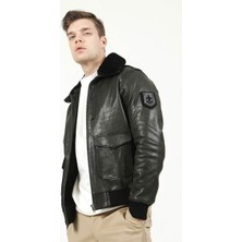 Dericlub Deriderim Erkek Kaban Tarkan %100 Deri Düğme Kapamalı Arkadan Yırtmaçlı Siyah