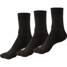 Bonny Silver Mantar Önleyici Parmaklı Soket Erkek Siyah Gümüş Çorap 3'lü Paket