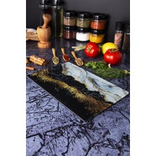 VIP Gross Kırılmaz Cam Kesim Tahtası Panosu 20 x 30 cm Gold Mermer