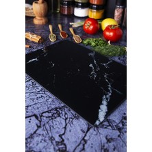 VIP Gross Kırılmaz Cam Kesim Tahtası Panosu 25 x 35 cm Siyah Mermer