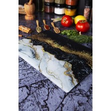 VIP Gross Kırılmaz Cam Kesim Tahtası Panosu 25 x 35 cm Gold Mermer