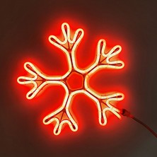 Sunlight Neon Işıklı Kar Tanesi Yılbaşı Süsü 220V Kırmızı 28 cm