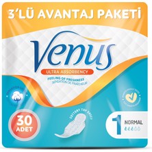 Venüs Hijyenik Ped Normal 30 Adet (3 Paket)