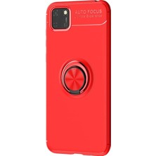 CaseUp Huawei Y5P, Caseup Finger Ring Holder Kılıf Kırmızı