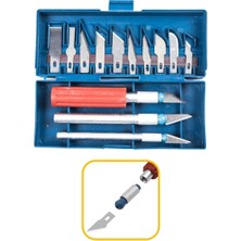 Buffer - 16 Parça Hobi Gravür Ahşap Heykel Çömlek Oyma Şekil Verme Maket Bıçak Neşter Seti