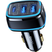 Usams US-CC126 Pd Type-C + 2xusb-A 80W Çakmaklık Hızlı Şarj Cihazı