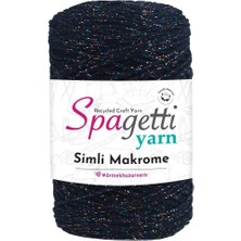 Spagetti Yarn Simli Makrome Siyah (Multisim)