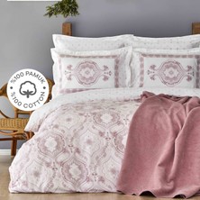 Karaca Home Arlen Pudra Çift Kişilik %100 Pamuk Nevresim Takımı Battaniye Set