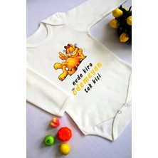 Tuğba Baby Unisex Bebek Evde Kira Ödemeyen Tek Kişi Baskılı Body Zıbın