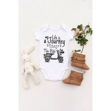 Tılsım Store Unisex Bebek Hayat Bir Yolculuktur, Yolculuğun Tadını Çıkar Baskılı Body Zıbın