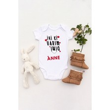 Tılsım Store Unisex Bebek Iyi Ki Varım Dimi Anne Baskılı Body Zıbın