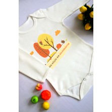 Tılsım Store Unisex Bebek Ben Küçük Bir Balkabağıyım Baskılı Body Zıbın